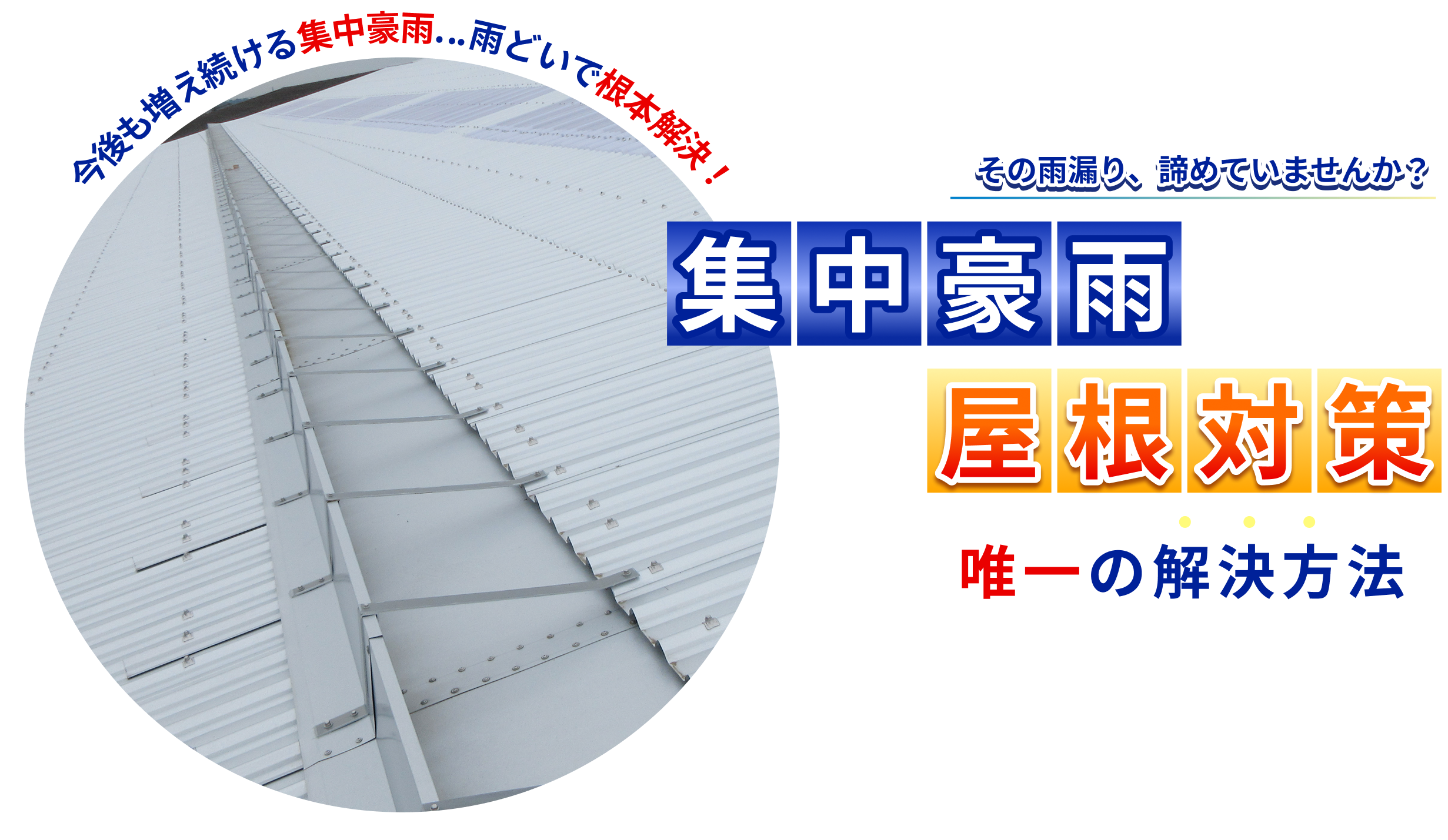 今後も増え続ける集中豪雨…雨どいで根本解決！その雨漏り、諦めていませんか？集中豪雨に耐える屋根対策！唯一の解決方法
