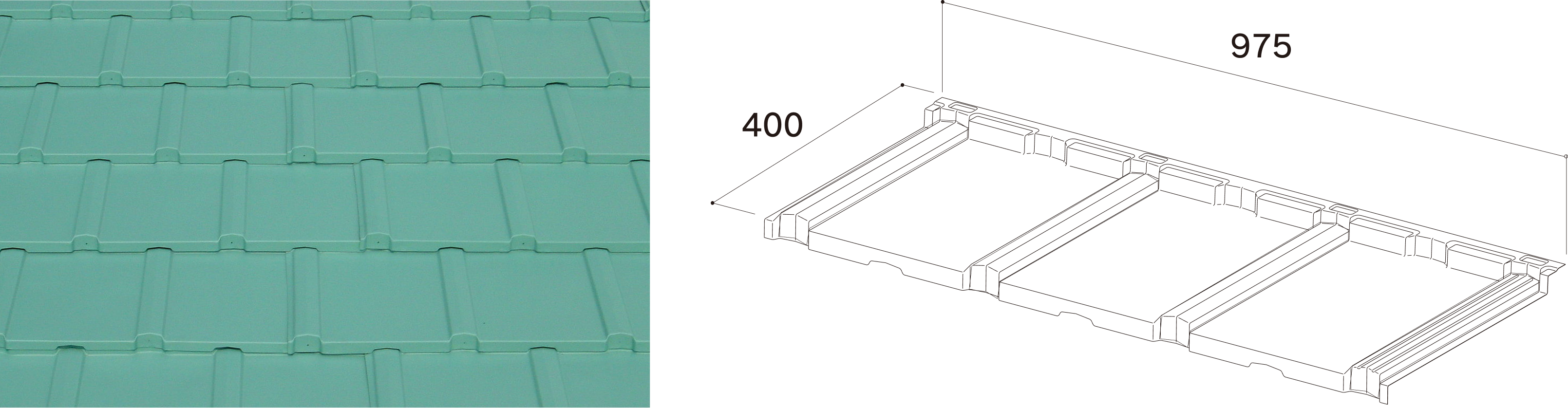 個性的なチドリ葺きデザイン