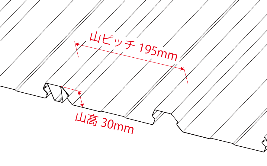 ショート山ピッチで瓦棒とは異なる新しいデザイン