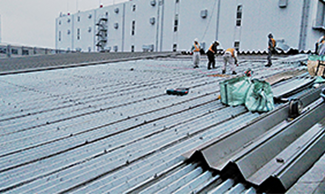 T社社屋【縦葺き】スタンディングロック(定尺ジョイント工法)