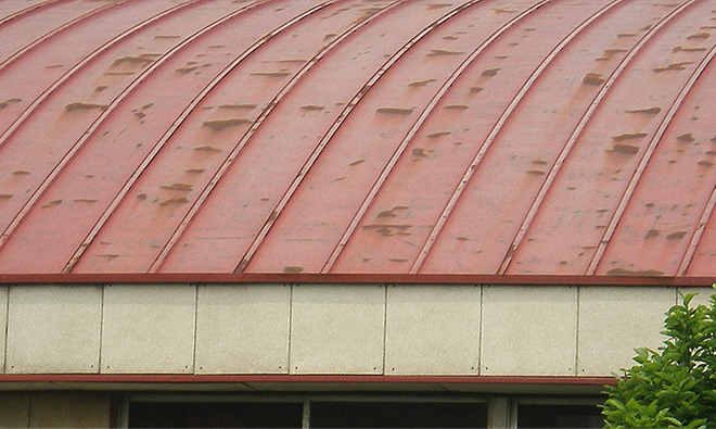 A小学校屋内運動場【縦葺き】瓦棒カバールーフ